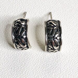 Thailand 925 Sterling Half Loop Stud Earrings